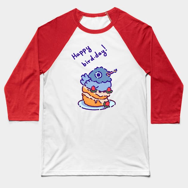 Happy bird-day pigeon Baseball T-Shirt by Tinyarts